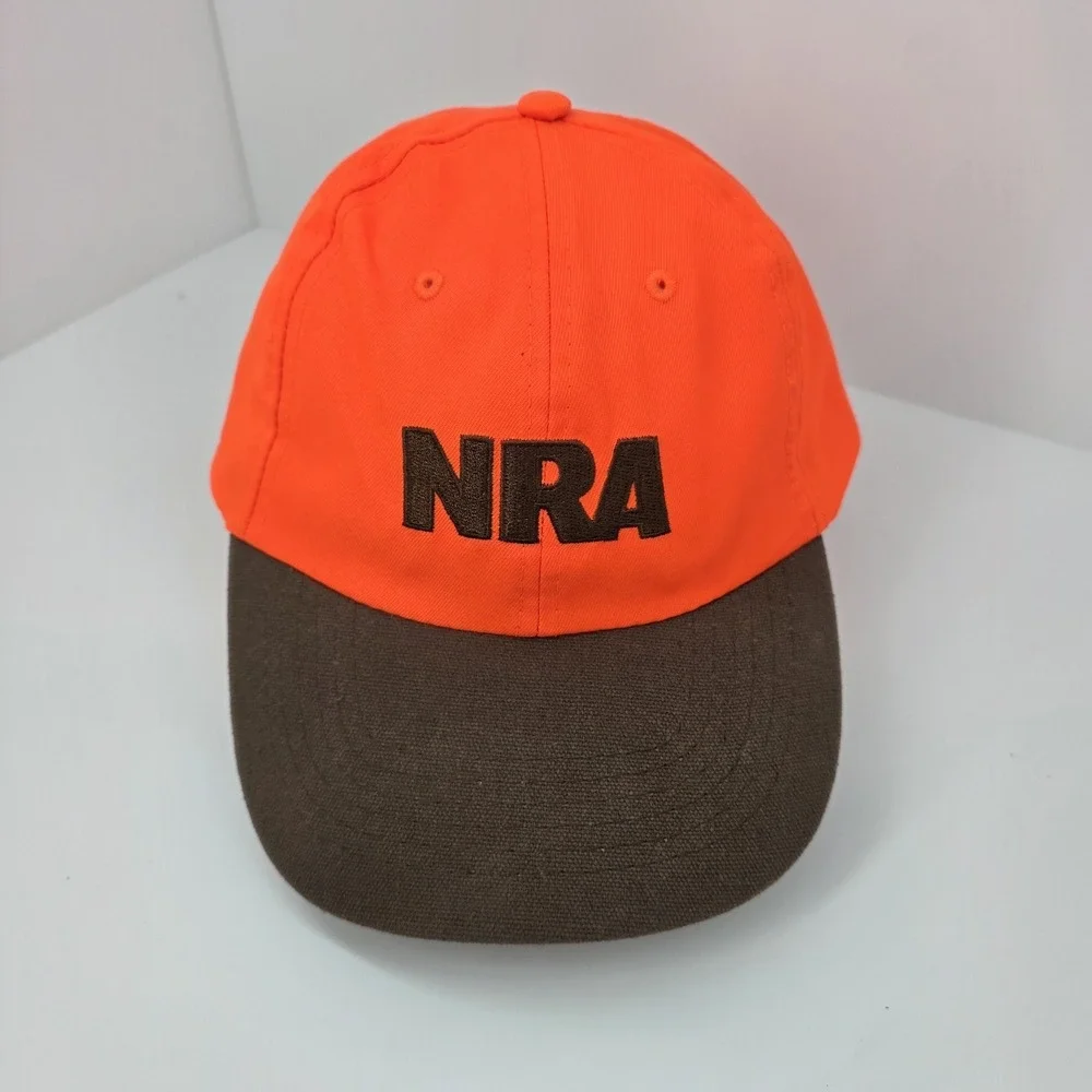 NRA ILA Hat Mens Orange Brown Strapback Baseball Cap Hunting Outdoor